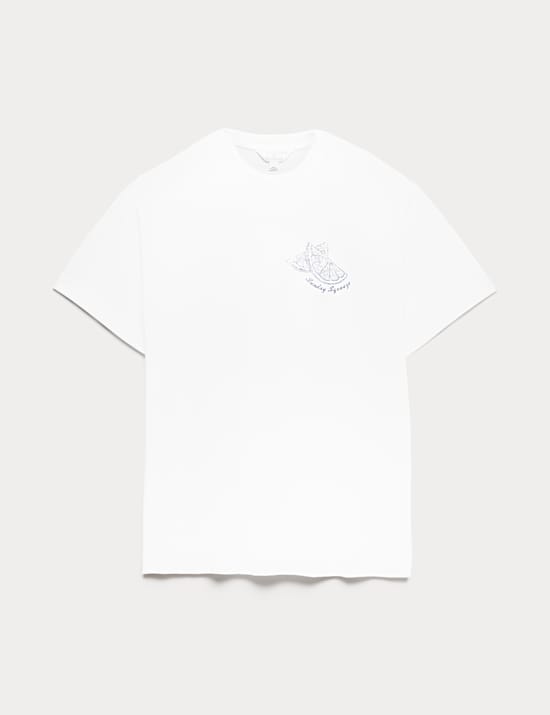 Chemise de nuit oversize en pur coton imprim&eacute;