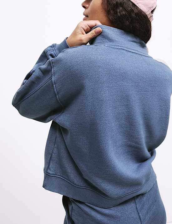 Pure Cotton Quarter Zip Lounge Sweatshirt