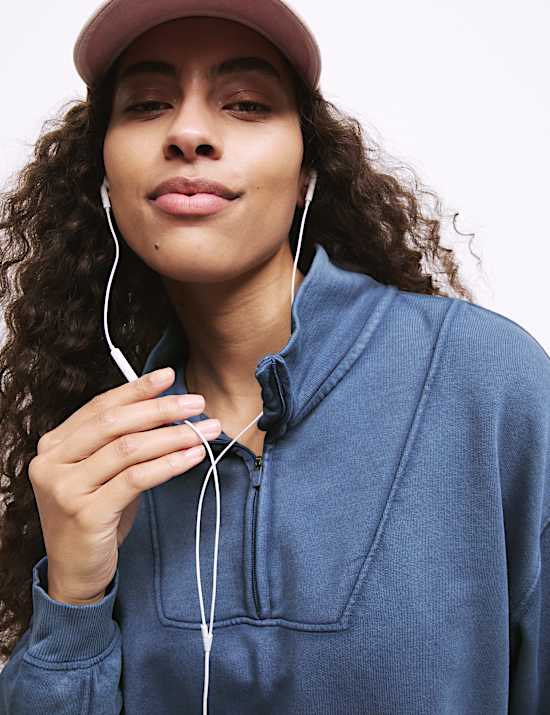 Pure Cotton Quarter Zip Lounge Sweatshirt