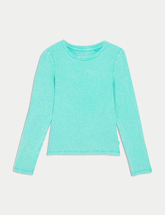 Cotton Rich Ribbed Pyjama Top