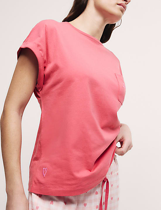 Pure Cotton Slogan Pyjama Top