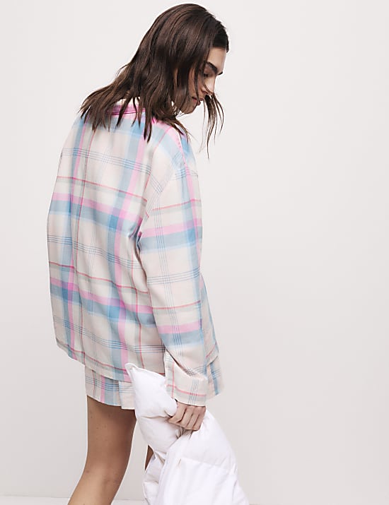 Καρό τοπ πιτζάμας από σύμμεικτο βαμβάκι