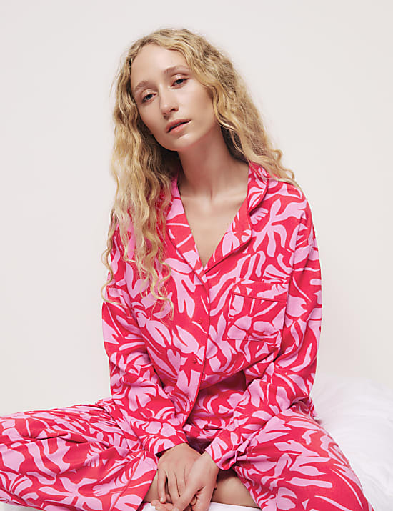 Pyjamatop van katoenmix met kreeftenprint