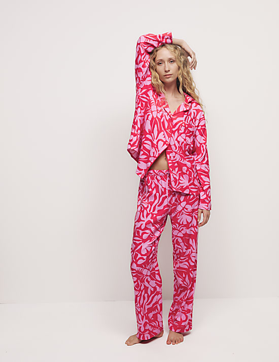 Pyjamatop van katoenmix met kreeftenprint