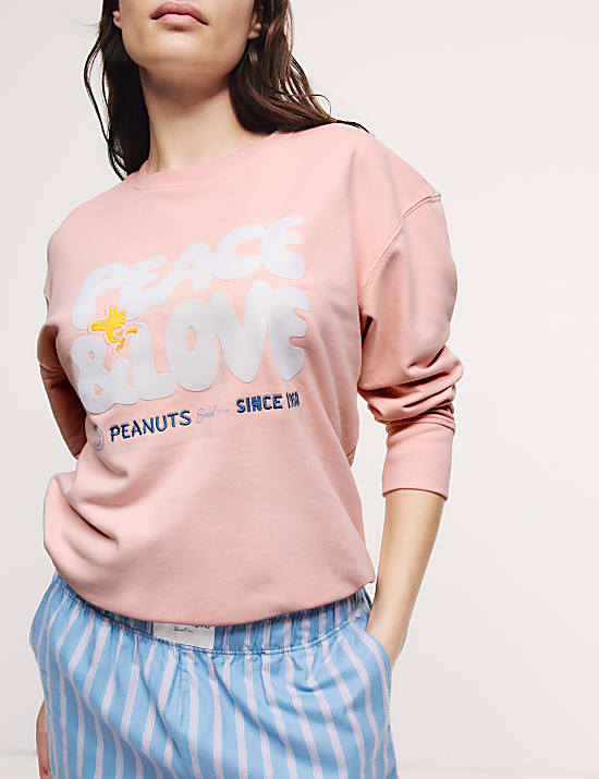 Katoenrijk casual sweatshirt met Peanuts™