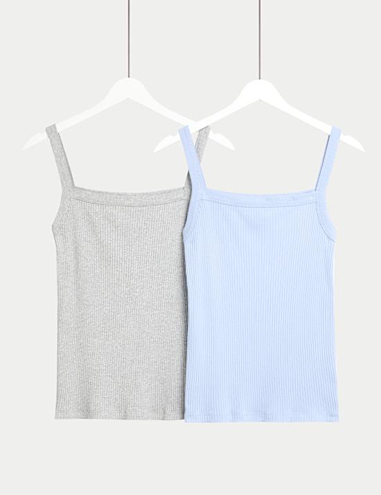 2pk Cool Comfort™ Ribbed Vest Tops