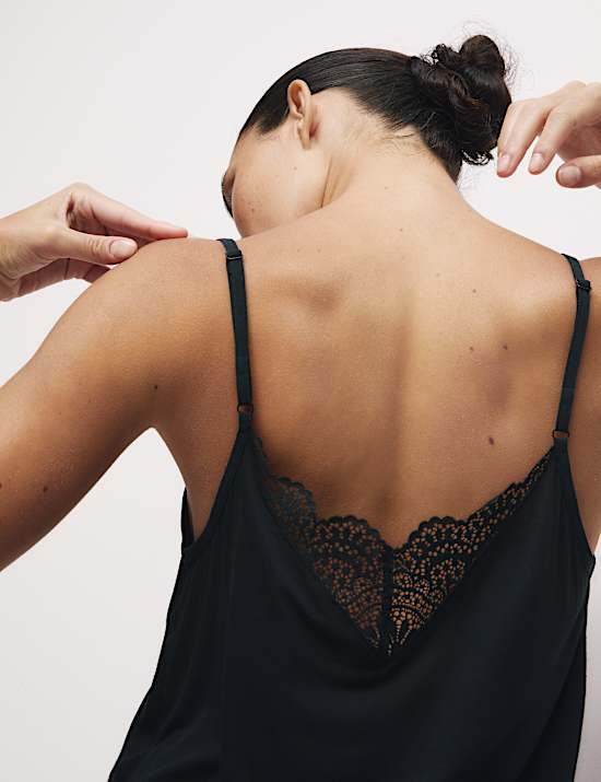 Haut de pyjama caraco avec détail en dentelle