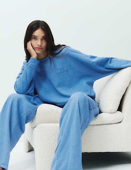 Sweat-shirt confortable en coton cardé