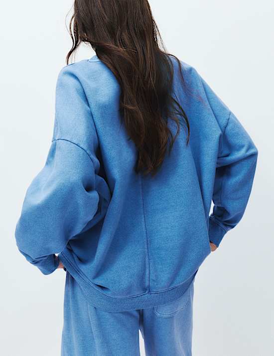 Sweat-shirt confortable en coton cardé