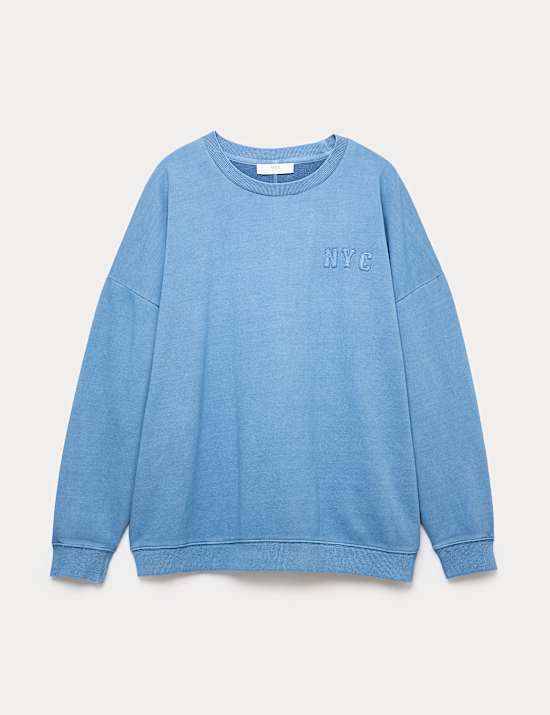 Sweat-shirt confortable en coton cardé