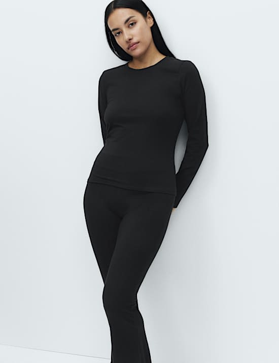 Haut de pyjama à manches longues en coton