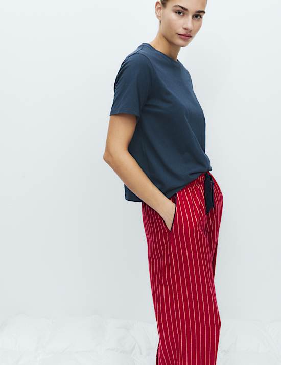 2pk Pure Cotton Slub Stretch Pyjama T-Shirts