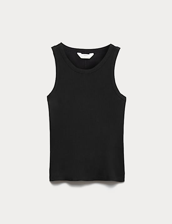 Gerippte Weste aus Baumwolle und Modal