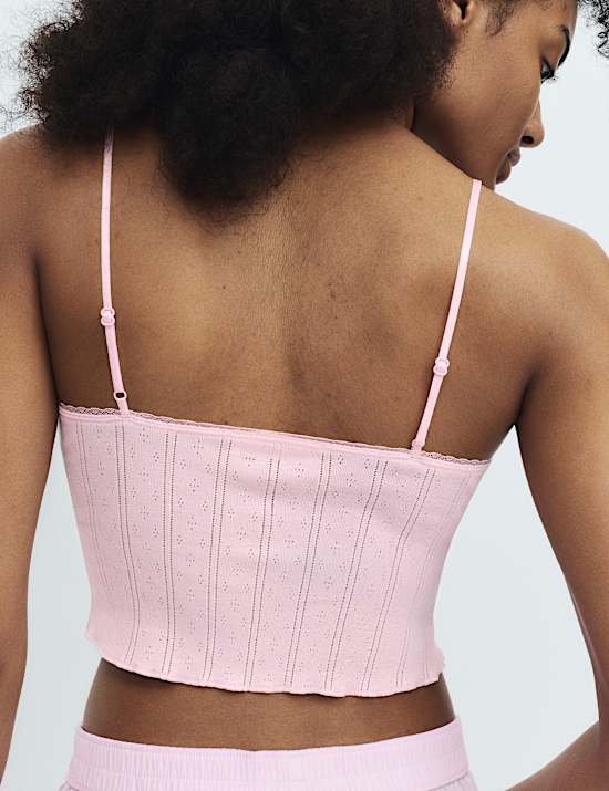 Pure Cotton Pointelle Cami Pyjama Top