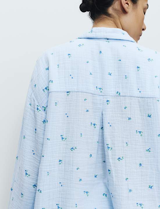 Pure Cotton Muslin Printed Pyjama Top