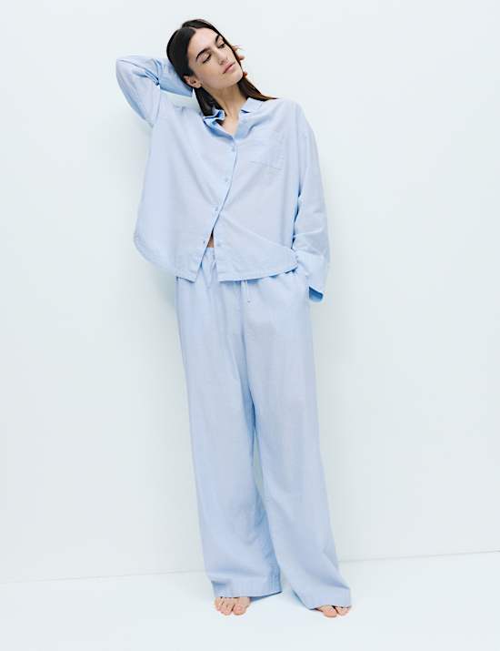 Pure Cotton Chambray Lounge Shirt