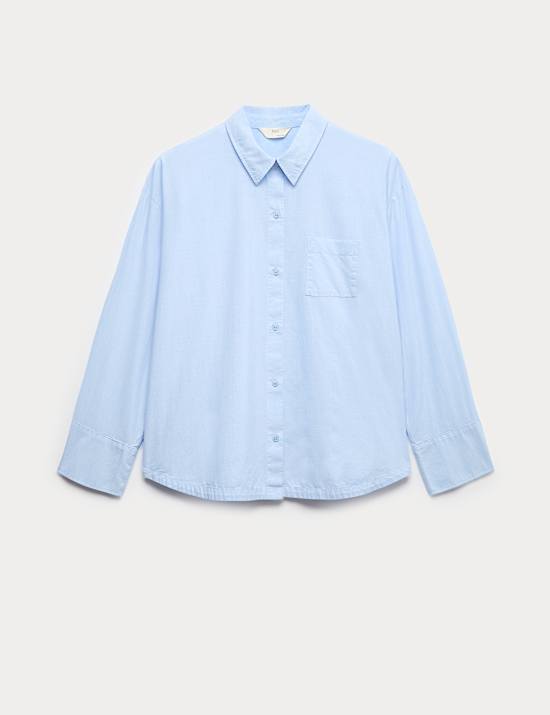 Pure Cotton Chambray Lounge Shirt