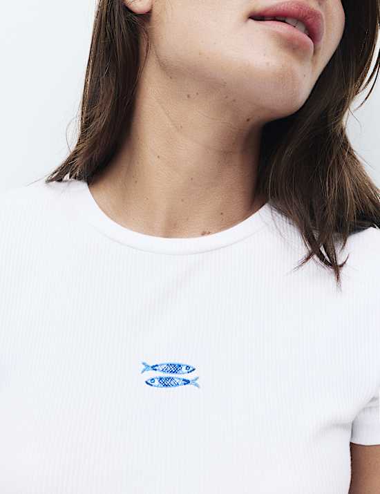 Cotton Modal Ribbed Pyjama T-Shirt
