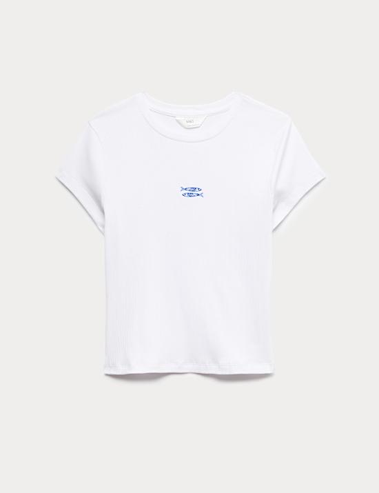 Cotton Modal Ribbed Pyjama T-Shirt