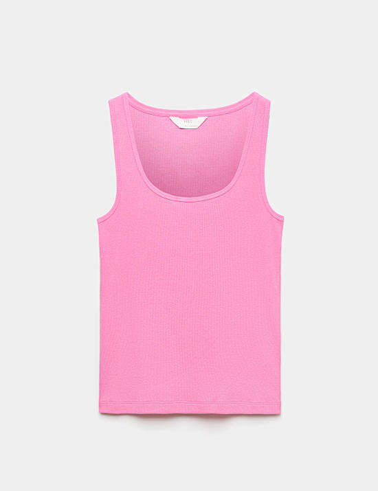 Cotton Rich Ribbed Pyjama Vest Top
