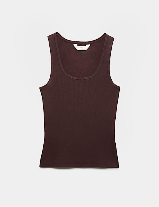 Cotton Rich Ribbed Pyjama Vest Top