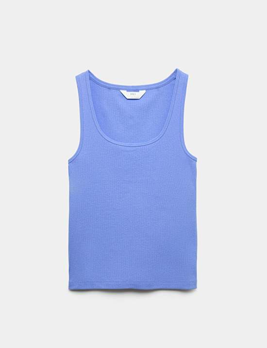 Cotton Rich Ribbed Pyjama Vest Top
