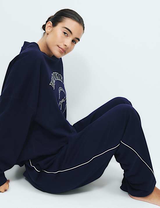 Cotton Rich Embroidered Loopback Sweatshirt