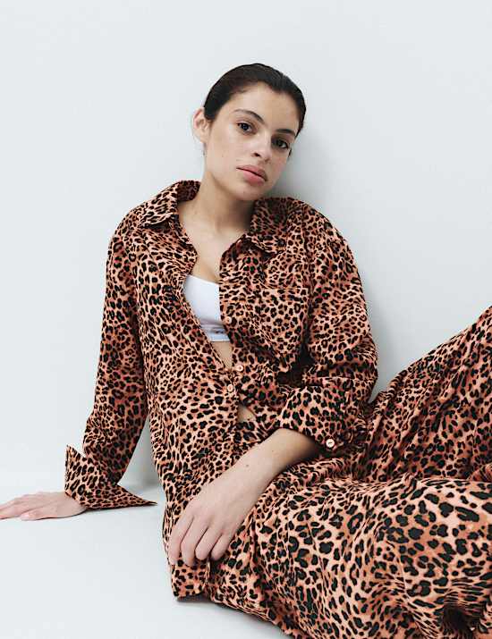 Pure Cotton Animal Print Pyjama Top