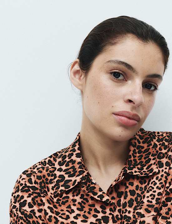 Pure Cotton Animal Print Pyjama Top