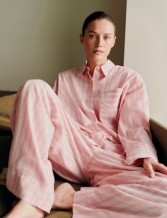 Pure Cotton Striped Pyjama Shirt