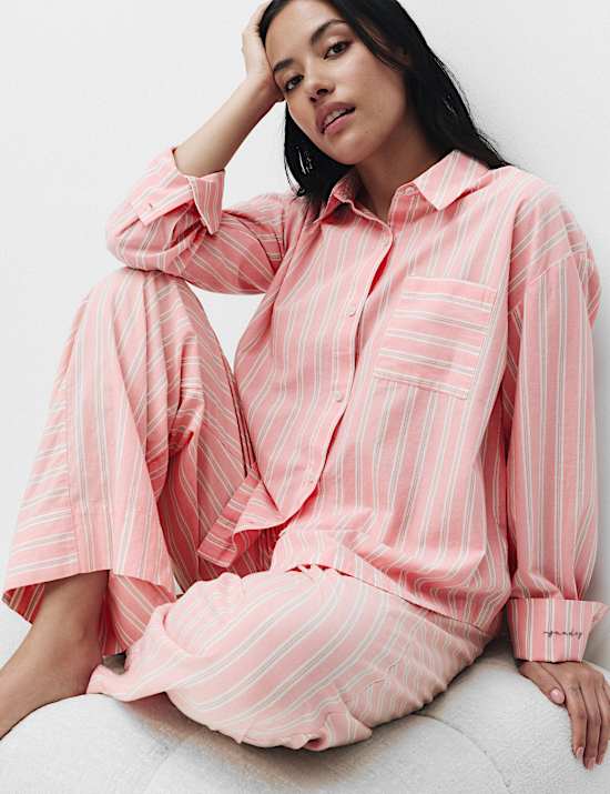 Pure Cotton Striped Pyjama Shirt