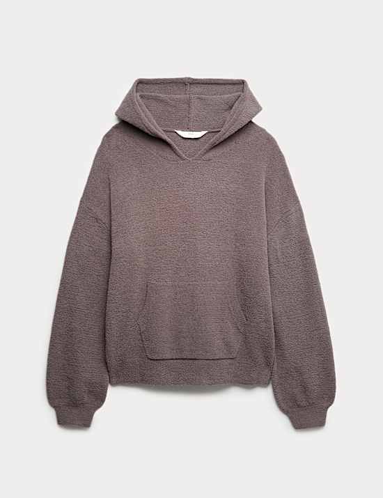 Sweat confortable &agrave; capuche en maille boucl&eacute;e