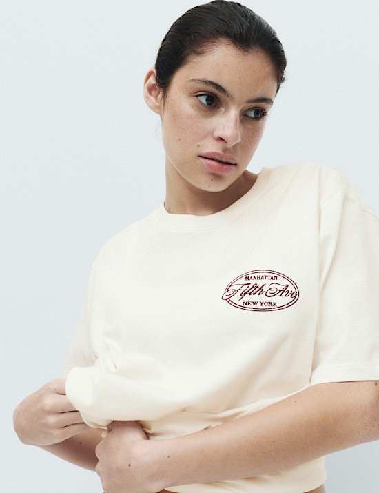 Pure Cotton Embroidered Slogan Pyjama Top
