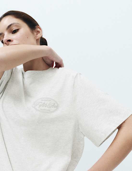 Pure Cotton Embroidered Slogan Pyjama Top