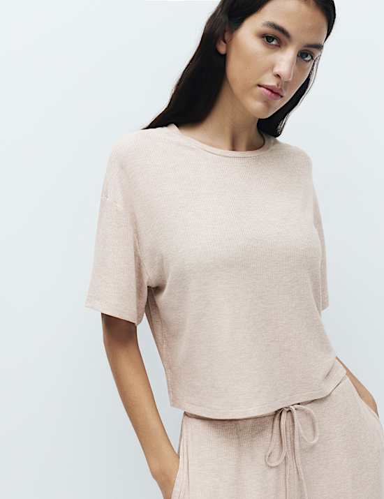 Modal Rich Ribbed Pyjama Top
