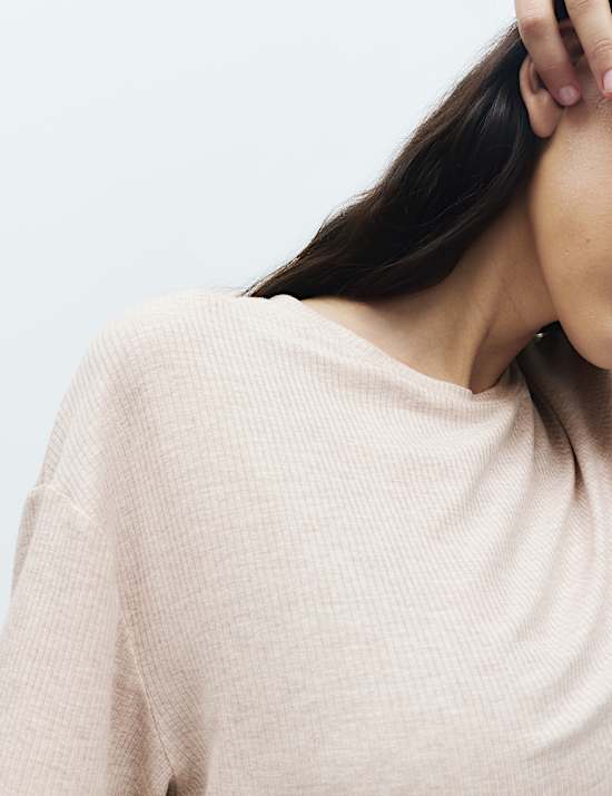 Modal Rich Ribbed Pyjama Top