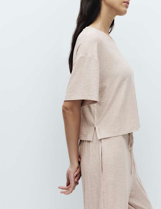 Modal Rich Ribbed Pyjama Top
