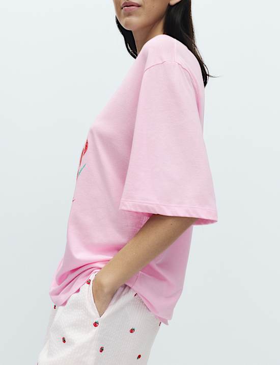 Cotton Modal Tomato Print Pyjama Top