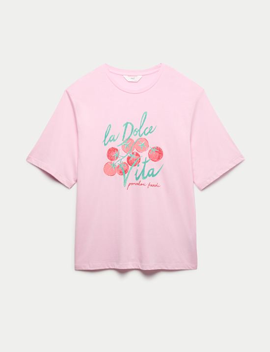 Cotton Modal Tomato Print Pyjama Top