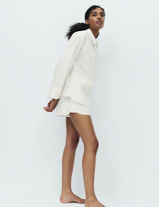 Pure Cotton Floral Revere Pyjama Top