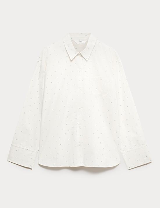 Pure Cotton Floral Revere Pyjama Top