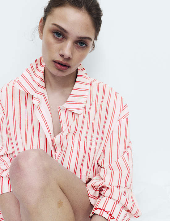Pure Cotton Striped Pyjama Shirt