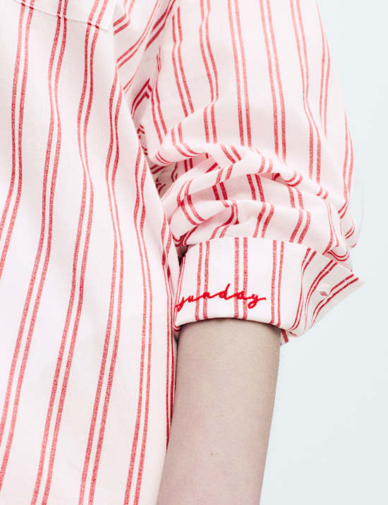 Pure Cotton Striped Pyjama Shirt