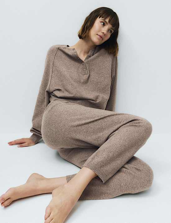 Knitted Oversized Henley Lounge Jumper