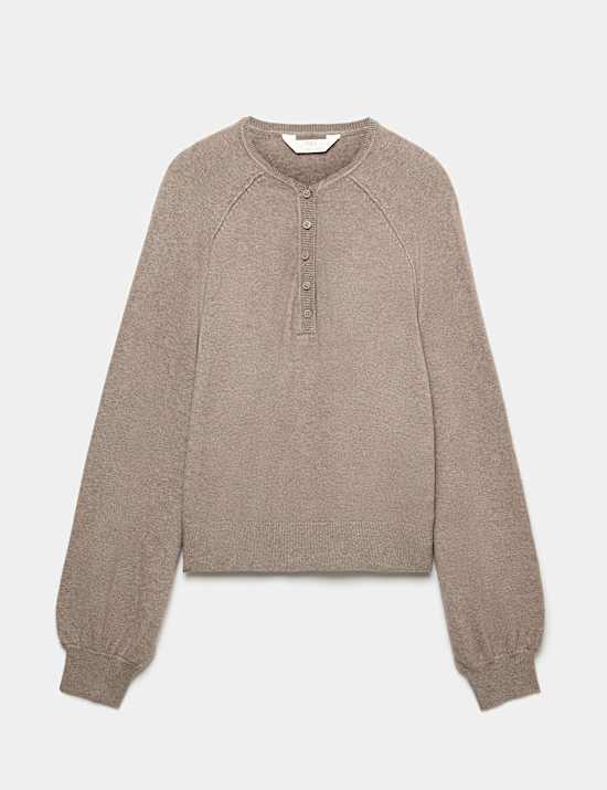 Knitted Oversized Henley Lounge Jumper
