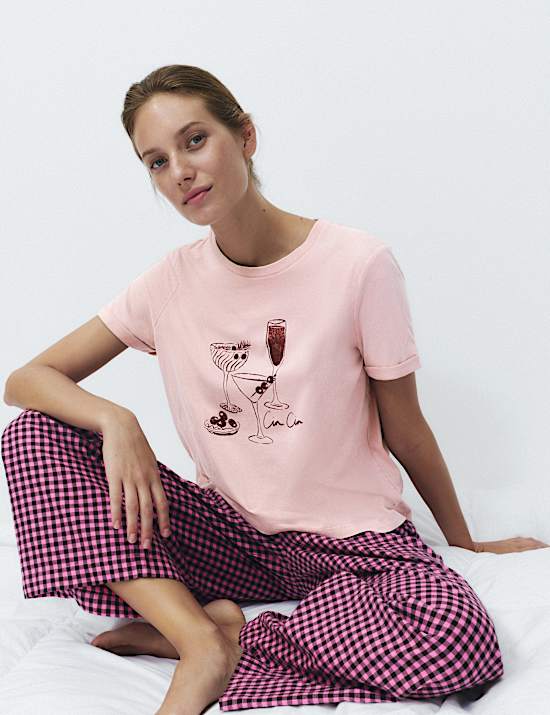 Pure Cotton Printed Long Pyjama Top