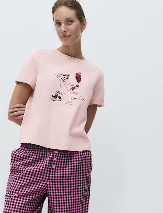 Pure Cotton Printed Long Pyjama Top