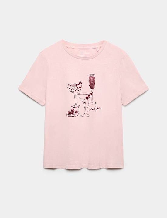 Pure Cotton Printed Long Pyjama Top