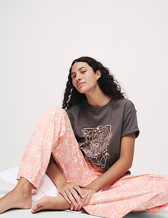 Cotton Rich Printed Pyjama Set