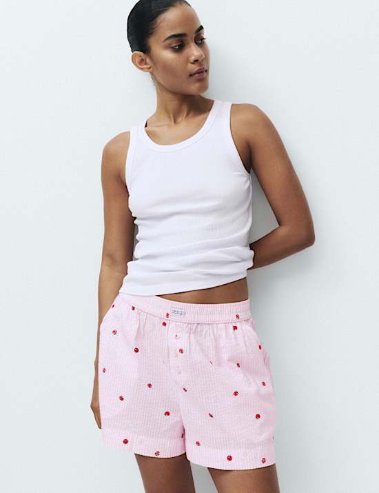 Ribbed Vest Tomato Print Shortie Set